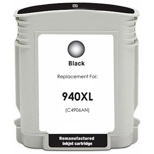 HP 940XL Black Compatible Ink Cartridge – high-yield 2200 pages for OfficeJet 8000 and 8500 series printers.