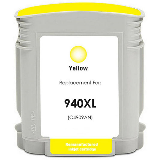 HP 940XL Yellow Compatible Ink Cartridge – high-yield 1400 pages for OfficeJet 8000 and 8500 series printers.