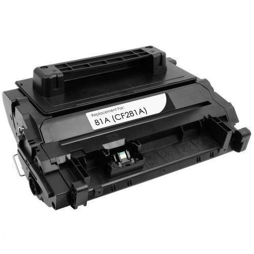 High-yield Black Toner Cartridge CF281A compatible for HP LaserJet Enterprise M604, M605, M606, and M630 series printers, 10,500-page capacity.