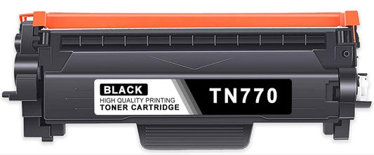 Compatible Brother TN770 Black Toner Cartridge – high-yield 4,500-page replacement for Brother DCP-L2550, HL-L2390, and MFC-L2750 printers.