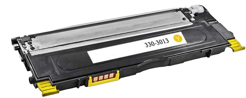 Yellow Dell 330‑3013 compatible toner cartridge, 1000-page yield, for Dell 1230C and 1235CN printers, high-quality color printing.