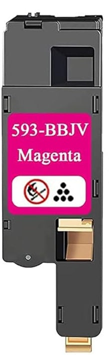 Compatible Dell 593-BBJV magenta toner for E525W printer, producing vivid color prints with reliable performance.