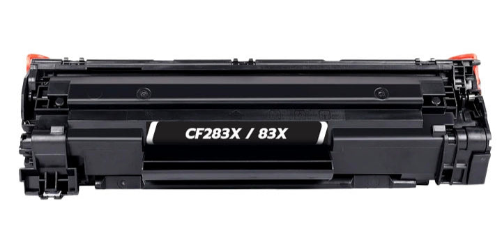 High-yield Black Toner Cartridge CF283X compatible for HP LaserJet Pro M125, M127fn, and M127fw MFP printers, 2,500-page capacity.