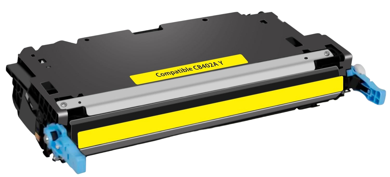 Compatible HP CB402A (642A) Yellow Toner Cartridge 7,500 pages for LaserJet Color CP4005 printer.
