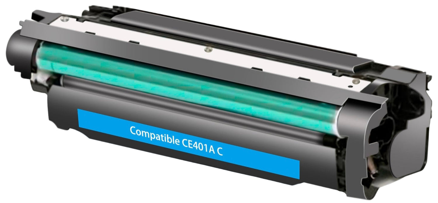 CE401A (507A) Cyan Compatible Toner Cartridge for HP LaserJet M551DN, M551N, M551XH – 6,000 pages high-yield printer toner.