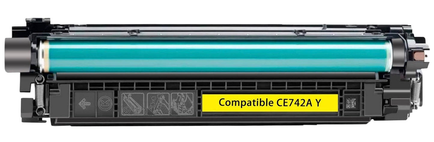 CE742A (307A) Yellow Compatible Toner Cartridge for HP LaserJet Color Pro CP5225 – 7,000 pages high-yield color printer toner.
