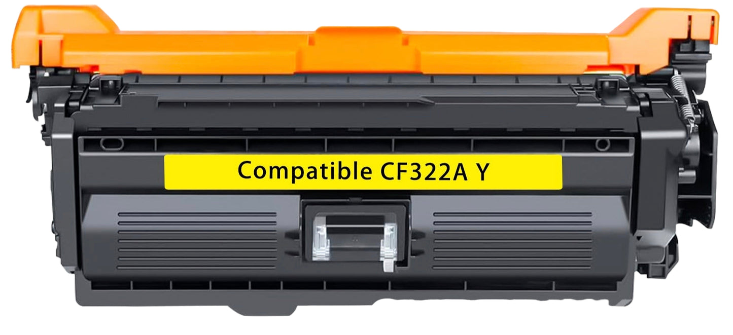 CF322A (653A) compatible yellow toner cartridge for HP Color LaserJet MFP M680 – high yield 16,000 pages, vibrant and professional-quality color printing