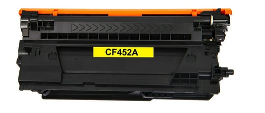 HP CF452A (652A) compatible yellow toner cartridge, high-yield 10,500 pages for HP Color LaserJet Enterprise Flow M681/M682/M652/M653, delivering vibrant, professional prints.