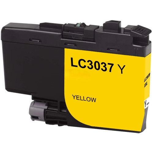 LC3037 Yellow compatible ink cartridge for Brother printers, 1500-page yield, vivid yellow, fits MFC-J5845, J6545, J6945 – High Yield