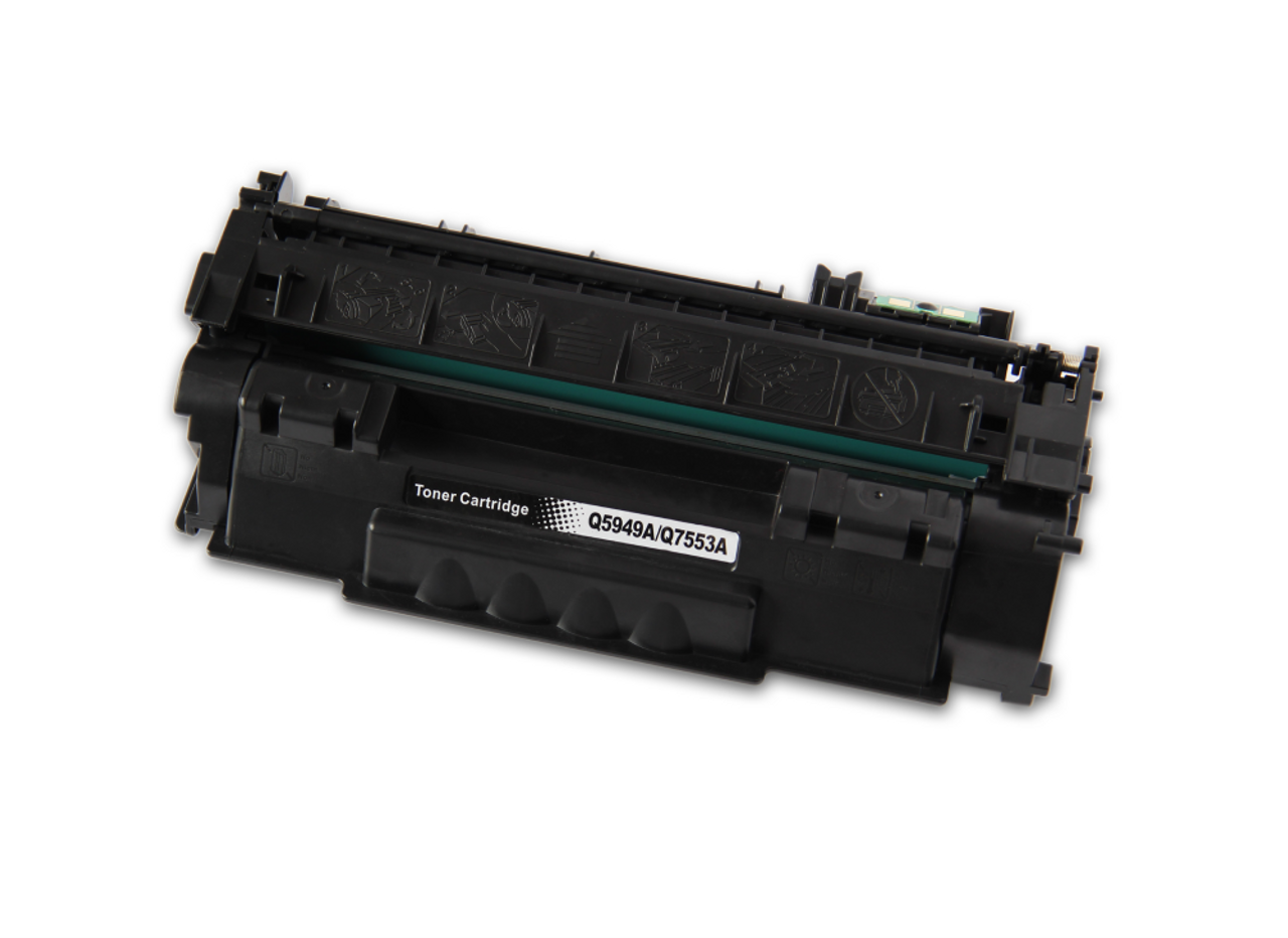 Compatible HP Q5949A/Q7553A black toner cartridge, high-yield 3000 pages for LaserJet 1160, 1320, 3390, 3392, and P2015 printers.