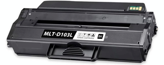 MLT-D103L Black Compatible Toner Cartridge for Samsung ML-2950, ML-2951, ML-2955, SCX-4728, SCX-4729 – 2,500-page high-yield black toner.