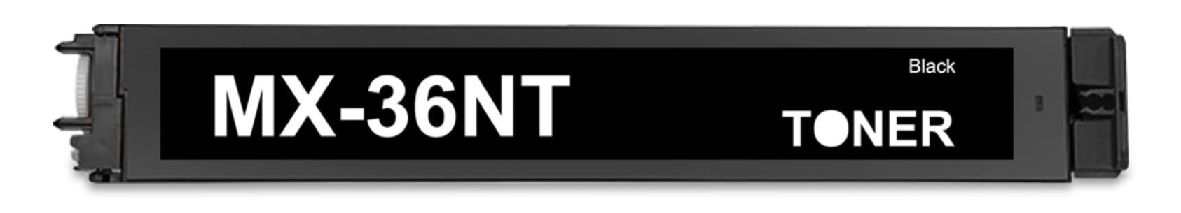 MX-36NT Black Compatible Toner Cartridge for Sharp MX-2610N / MX-3610N – 24,000-page high-yield black toner.