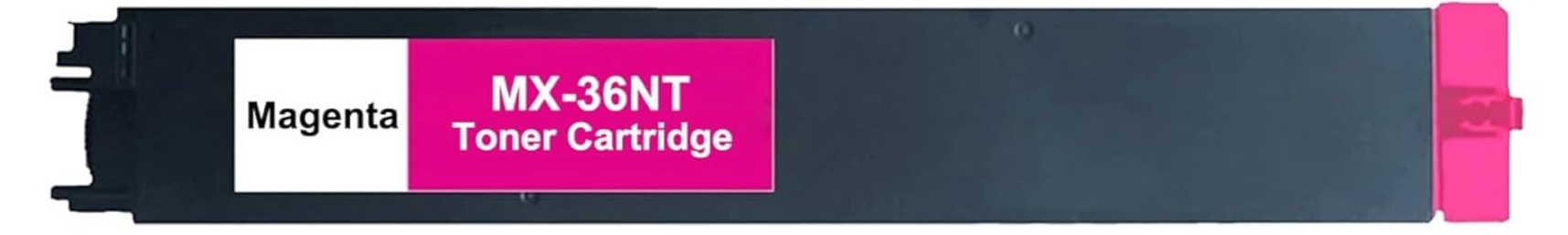 MX-36NT Magenta Compatible Toner Cartridge for Sharp MX-2610N / MX-3610N – 15,000-page high-yield magenta toner.