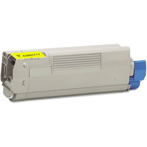Compatible Oki 43865717 yellow toner cartridge for Oki C6150 and MC560 printers.