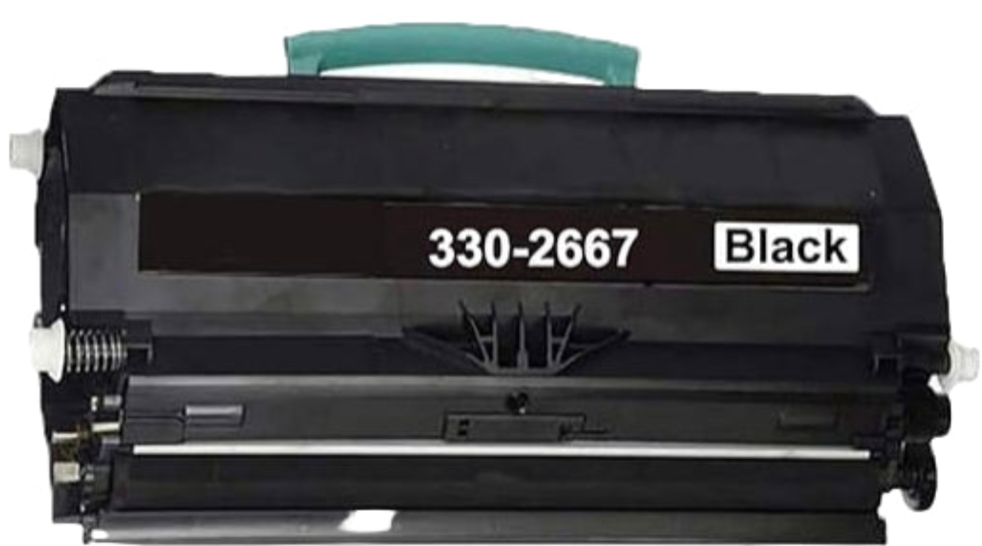 Black Toner Cartridge 330-2667 Compatible for Dell Printer, yields up to 6000 pages.