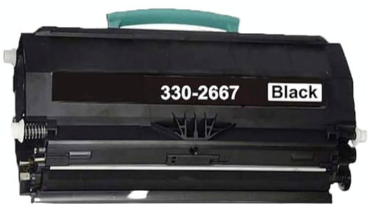 Black Toner Cartridge 330-2667 Compatible for Dell Printer, yields up to 6000 pages.