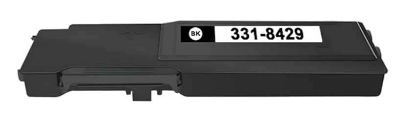 Black Toner Cartridge 331-8429/21 compatible for Dell C3760, C3760DN, C3760N, C3765, and C3765DNF printers, high yield 11,000 pages.