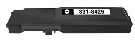 Black Toner Cartridge 331-8429/21 compatible for Dell C3760, C3760DN, C3760N, C3765, and C3765DNF printers, high yield 11,000 pages.