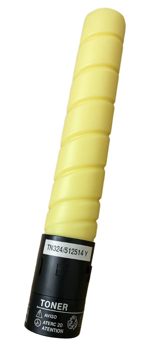 Toner Cartridge TN324/TN512/TN514 Yellow Compatible for Konica Minolta BizHub C454, C554, C458, C558, C658, C258, C308, C368 printers – high-yield 26,000 pages.