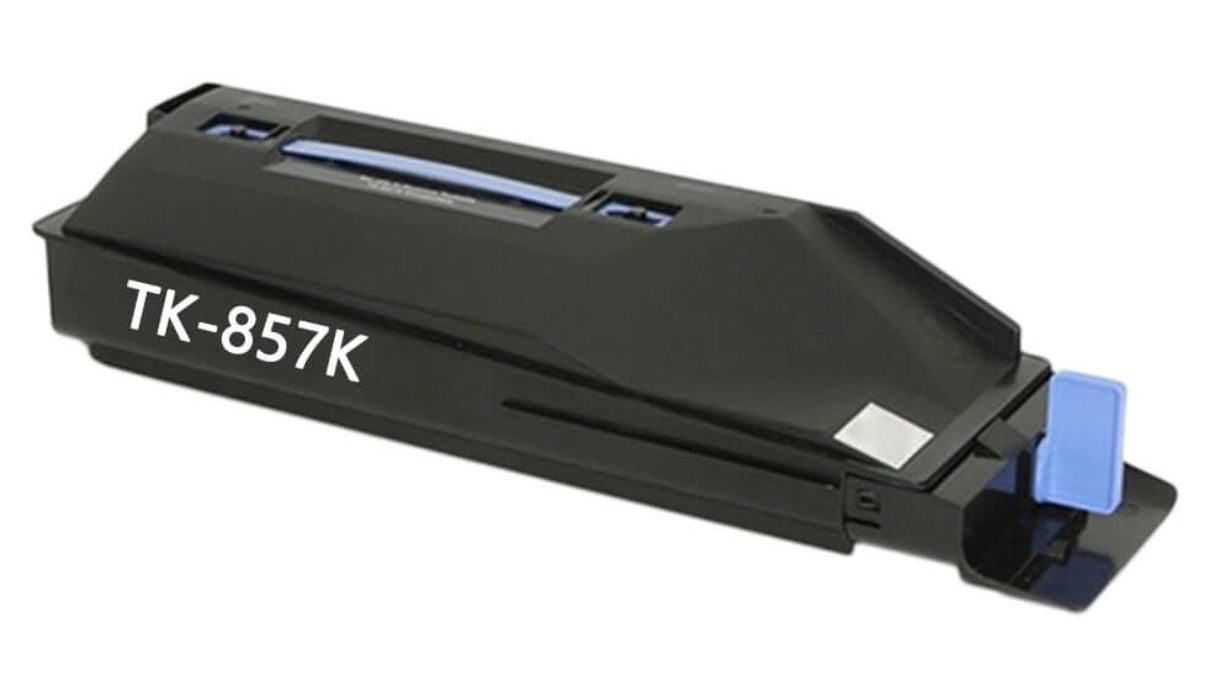 TK-857 Black Toner Cartridge Compatible for Kyocera Taskalfa 400ci, 500ci, 552ci, high-yield 25,000 pages, delivers sharp and reliable black prints.