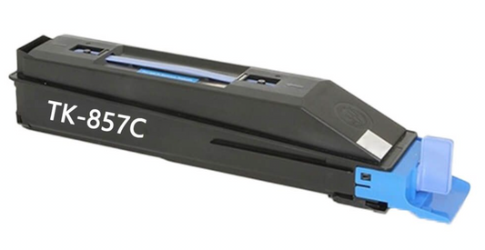 TK-857 Cyan Toner Cartridge Compatible for Kyocera Taskalfa 400ci, 500ci, 552ci, high-yield 18,000 pages, delivers bright and reliable cyan prints.