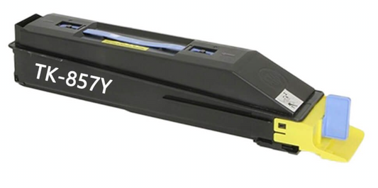 TK-857 Yellow Toner Cartridge Compatible for Kyocera Taskalfa 400ci, 500ci, 552ci, high-yield 18,000 pages, delivers bright and reliable yellow prints.