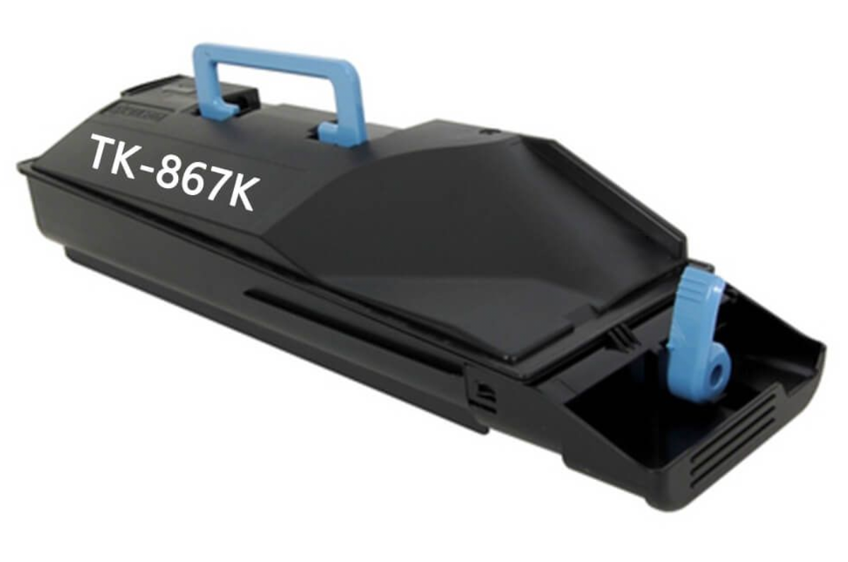 TK-867 Black Toner Cartridge Compatible for Kyocera Taskalfa 250ci, 300ci, high-yield 20,000 pages, delivers crisp and reliable black prints.
