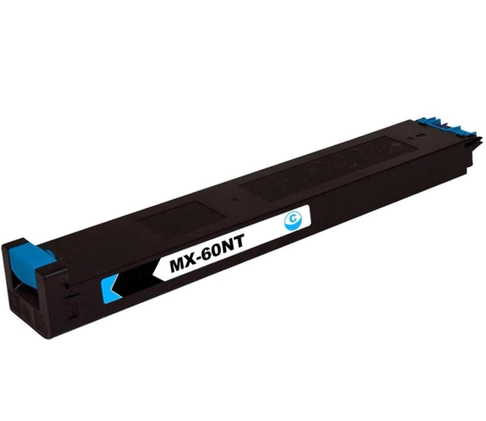 MX-60NT Cyan compatible toner for Sharp MX-2630N, MX-2651, MX-3050N, MX-3050V, MX-3051, MX-3070, MX-4050, 40,000 pages.