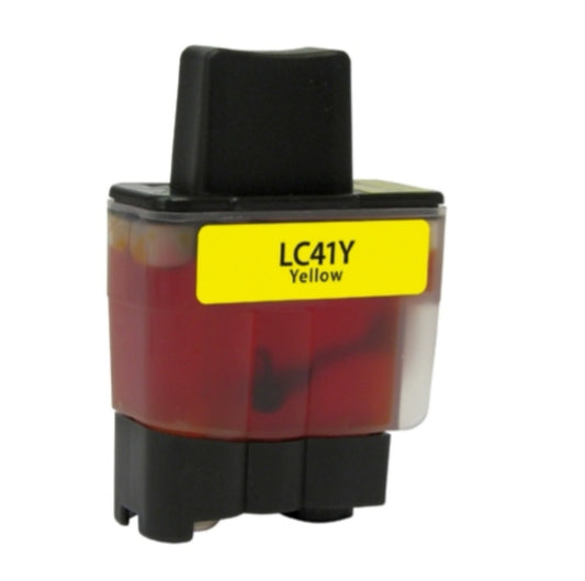 LC41 Yellow compatible ink cartridge for Brother printers, 400-page yield, vibrant yellow, fits MFC-210C, 420CN, 620CN, 3240C, 5440CN, Intellifax 1840C/1940CN