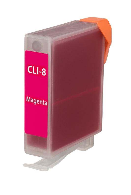 CLI-8 compatible magenta ink cartridge for Canon printers, delivering up to 420 pages of vibrant, consistent, and high-quality color prints.