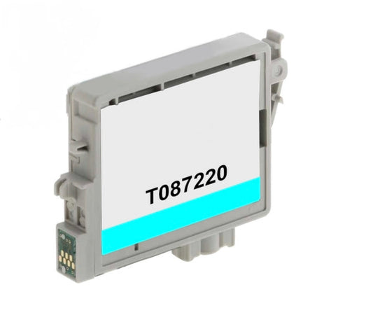 T087220 Cyan Compatible Epson Ink Cartridge, 915-page yield.