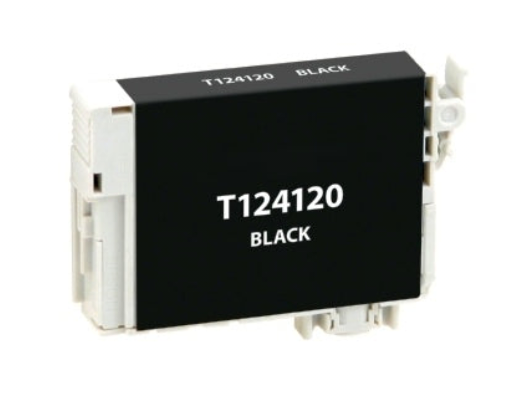 T124120 Black Compatible Epson Ink Cartridge, 170-page yield.