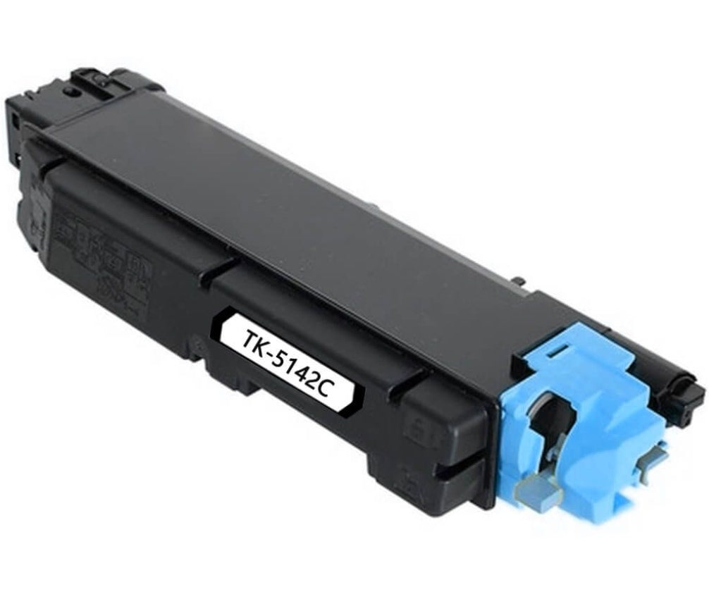 Compatible TK-5142 Cyan toner cartridge for Kyocera printers ECOSYS M6530cdn and P6130cdn.