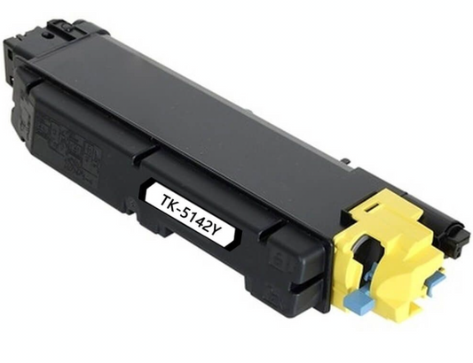 TK-5142 Yellow Compatible Toner for Kyocera ECOSYS M6530CDN and P6130CDN, 5000-page yield.