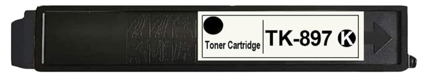 Compatible TK-897 Black toner cartridge for Kyocera printers FS C8520, C8525, TASKalfa 205c, and 255c.