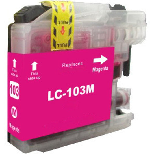 LC103 Magenta compatible ink cartridge for Brother printers, 600-page yield, vivid magenta colour, fits DCP-J152W and MFC-J245 to J875DW