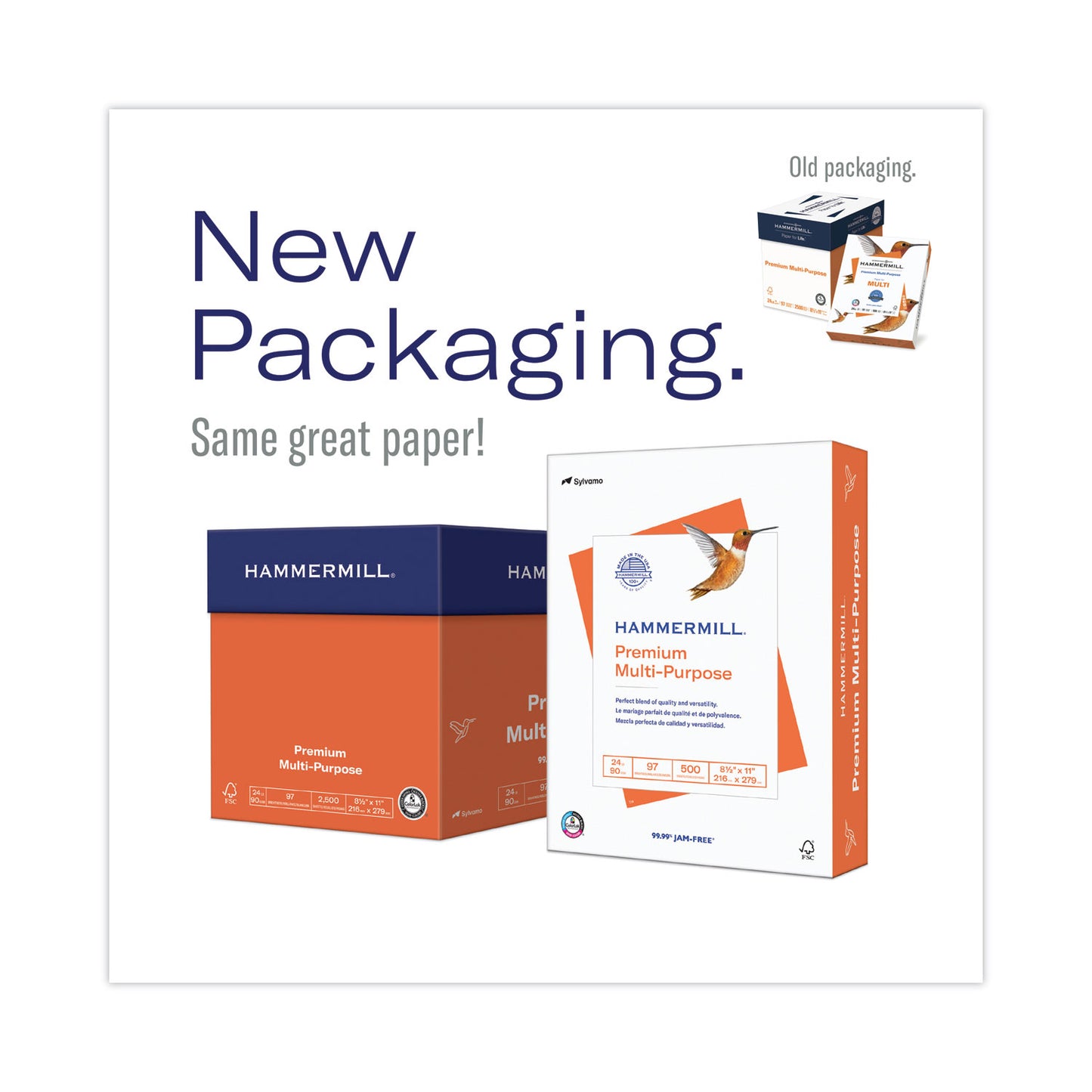 Hammermill Premium Multi-Use Printer & Copy Paper, White, Letter (8.5" x 11"), 2500 Sheets Per Case, 24 Lb, 97 Brightness