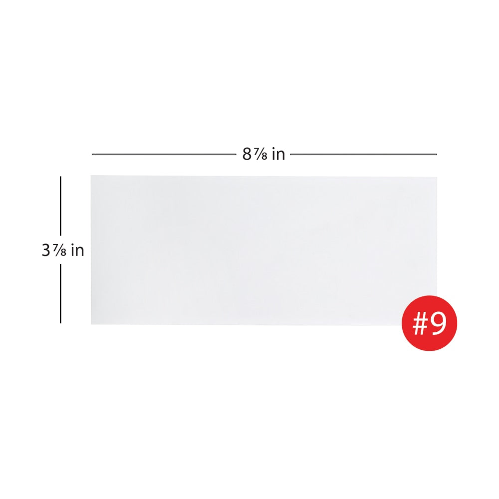 #9 Envelopes, 3-7/8" x 8-7/8", Gummed Seal, White, Box Of 500