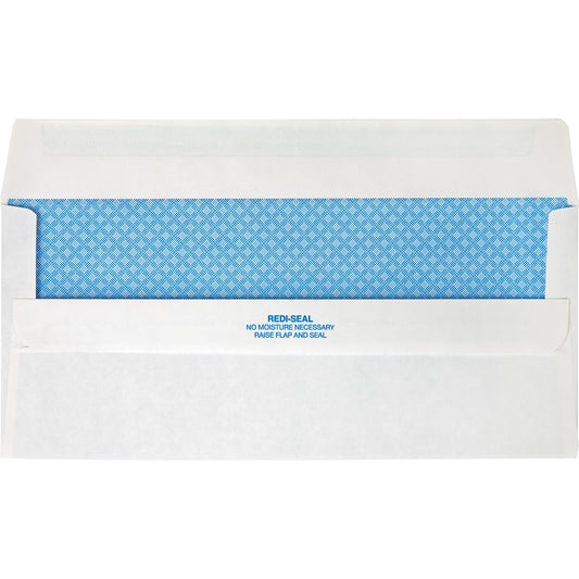 Quality Park #10 Redi-Seal Security Window Envelopes, Bottom Left Window, Self Adhesive, White, Box Of 500