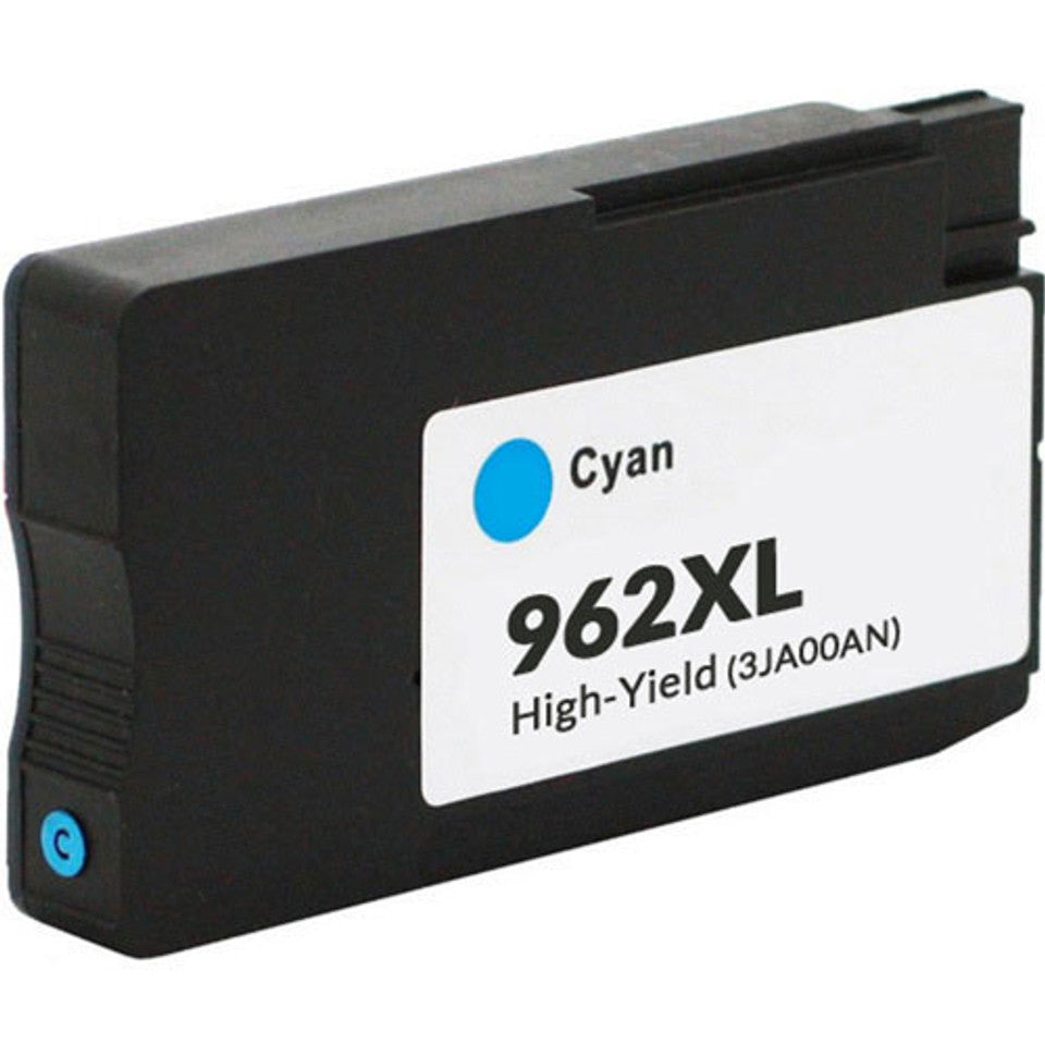 HP 962XL Cyan Compatible Ink Cartridge – high-yield 1600 pages for OfficeJet Pro 9025 printer.
