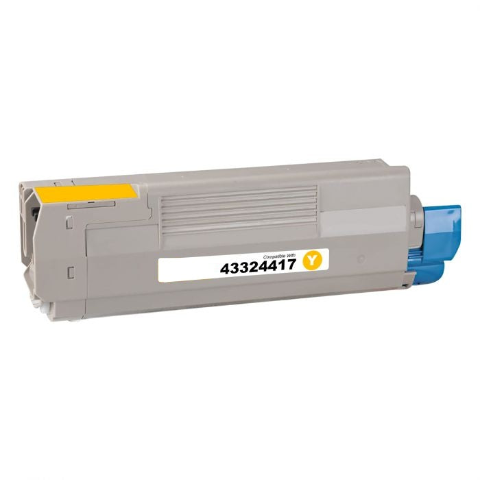 Yellow Toner 43324417 compatible for Oki C5550, C6100, C6100dn, C6050n, 6000 pages.