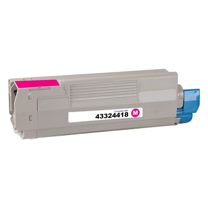 Magenta Toner 43324418 compatible for Oki C5550, C6100, C6100dn, C6050n, 6000 pages.
