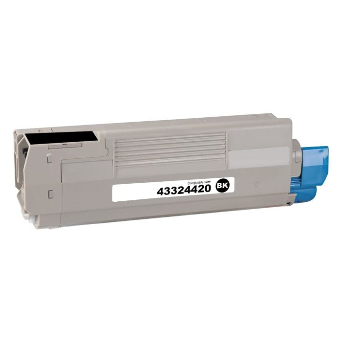 Black Toner 43324420 compatible for Oki C5550, C6100, C6100dn, C6050n, 8000 pages.