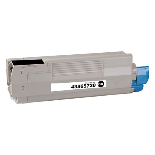 Black Toner 43865720 compatible for Oki C6150, C6150n, C6150dn, C6150dtn, C6150hdn, MC560, MC560 MFP, 8000 pages.